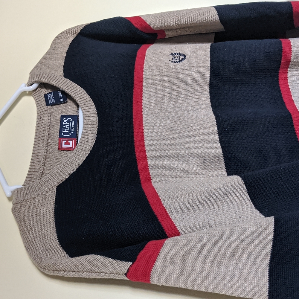 Chaps Striped Cotton Sweater